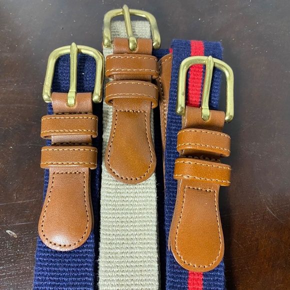 2 Vintage Coach Belts Unisex 36 Navy • Navy/Red Natural Linen & Leather Brass Coach 36 Size Belts for Men for sale | eBay main image 4